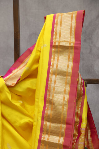 Yellow Silk Paithani Saree - SRYSPS493