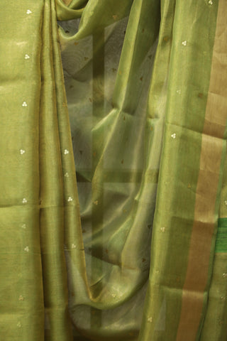 Green Sequin Tissue Tussar Silk Saree - SRGSTTSS234