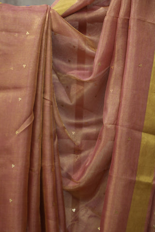 Peach Sequin Tissue Tussar Silk Saree - SRPSTTSS232