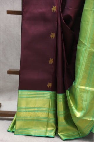 Wine Kanjeevaram Silk Saree-SRWKSS479