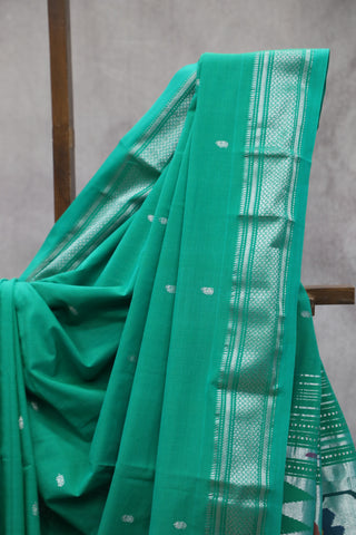 Green Cotton Paithani Saree - SRGCPS421