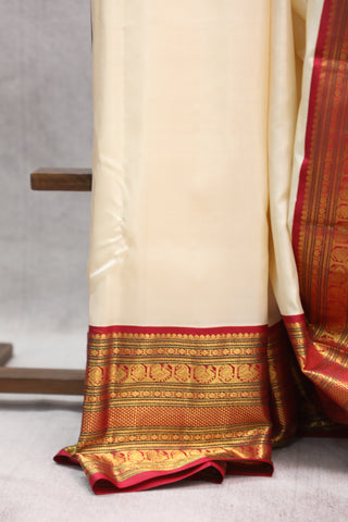 Cream Kanjeevaram Silk Saree-SRCKSS483