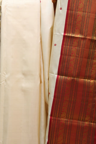 Cream Kanjeevaram Silk Saree-SRCKSS483