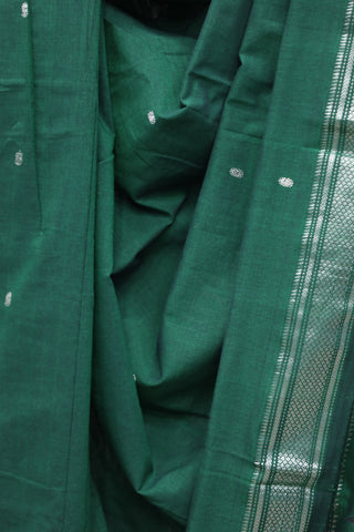 Dark Green Cotton Paithani Saree - SRDGCPS420