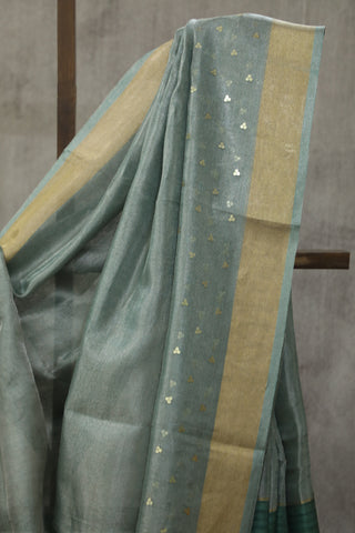 Green Sequin Tissue Tussar Silk Saree - SRGSTTSS225