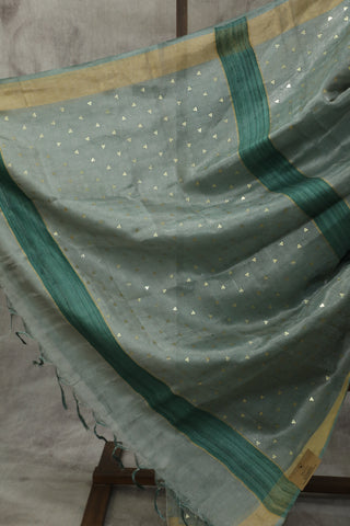 Green Sequin Tissue Tussar Silk Saree - SRGSTTSS225