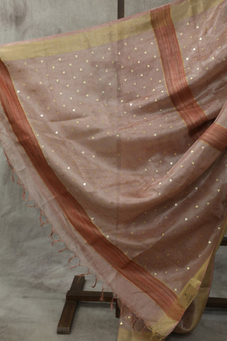 Pink Sequin Tissue Tussar Silk Saree - SRPSTTSS230