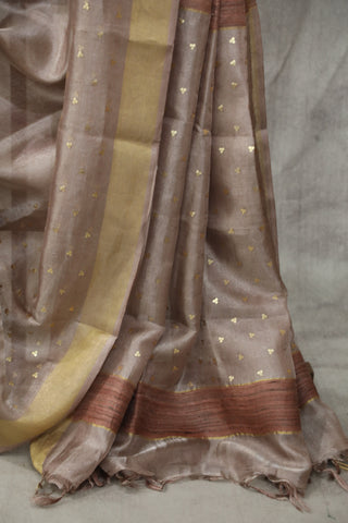 Mauve Sequin Tussar Silk Saree - SRMSTSS984