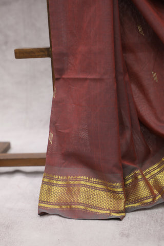 Brown Cotton Paithani Saree - SRBCPS416