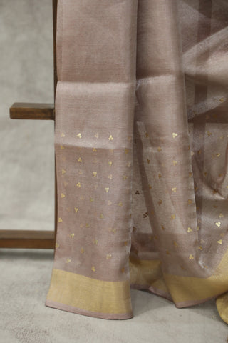 Mauve Sequin Tussar Silk Saree - SRMSTSS984