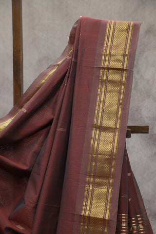 Brown Cotton Paithani Saree - SRBCPS416