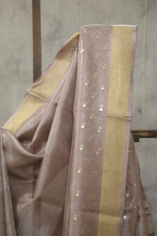 Mauve Sequin Tussar Silk Saree - SRMSTSS984