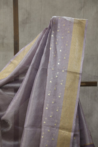 Lavender Sequin Tissue Tussar Silk Saree - SRLSTTSS224