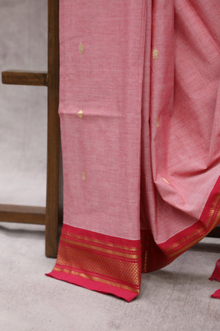 Red Cotton Paithani Saree - SRRCPS425