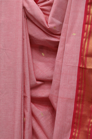 Red Cotton Paithani Saree - SRRCPS425