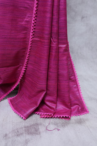 Pink Ghicha Tussar Silk Saree-SRPGTSS4