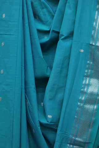 Teal Blue Cotton Paithani Saree - SRTBCPS419