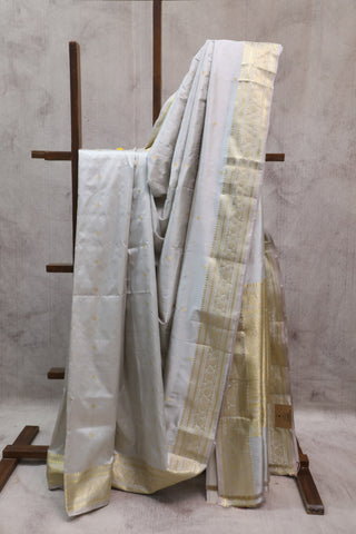 Beige Banarasi Silk Saree-SRBBSS478