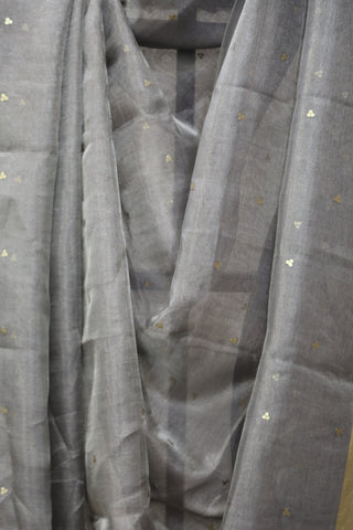 Grey Sequin Tussar Silk Saree - SRGSTSS983