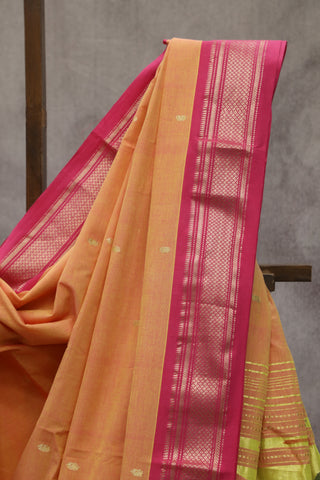 Orange Cotton Paithani Saree - SROCPS434