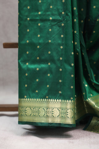 Green Banarasi Silk Saree-SRGBSS472