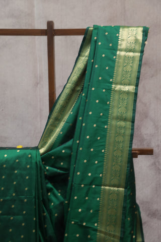 Green Banarasi Silk Saree-SRGBSS472