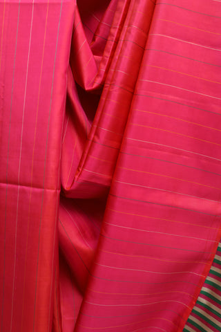 Rani Pink Striped Soft Silk Saree - SRRPSSSS185