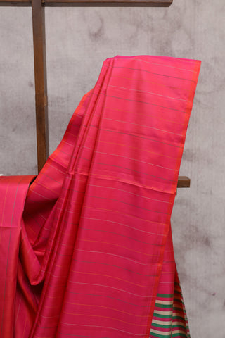 Rani Pink Striped Soft Silk Saree - SRRPSSSS185