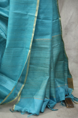 Blue Tussar Silk Saree - SRBTSS980