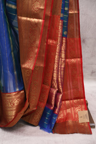 Blue Chanderi Tissue Silk Saree-SRBCTSS84