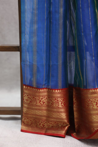 Blue Chanderi Tissue Silk Saree-SRBCTSS84