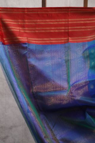 Blue Chanderi Tissue Silk Saree-SRBCTSS84