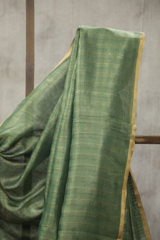 Two Tone Green Tussar Silk Saree - SRTTGTSS977