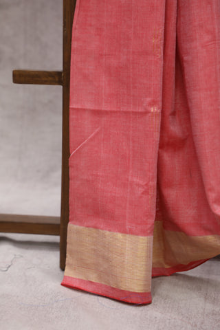 Red Cotton Paithani Saree - SRRCPS445