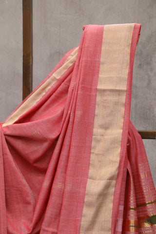 Red Cotton Paithani Saree - SRRCPS445