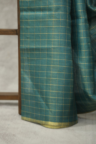 Teal Green Tussar Silk Saree - SRTGTSS976