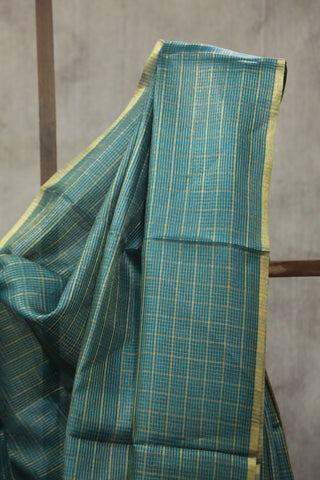 Teal Green Tussar Silk Saree - SRTGTSS976