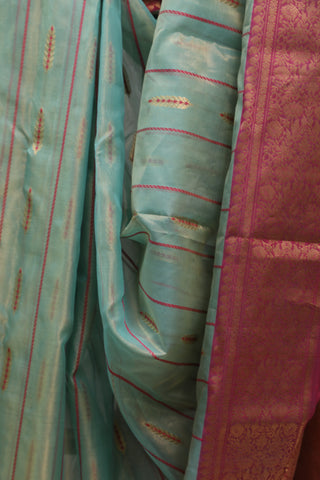 Two Tone Green Chanderi Tissue Silk Saree-SRTTGCTSS86