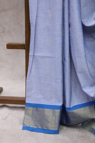 Pastel Blue Cotton Paithani Saree - SRPBCPS438