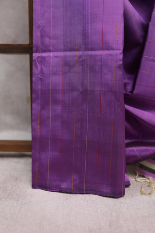 Purple Striped Soft Silk Saree - SRPSSSS188