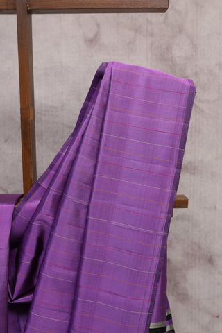 Purple Striped Soft Silk Saree - SRPSSSS188