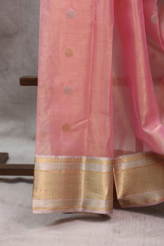 Pink Chanderi Tissue Silk Saree-SRPCTSS88