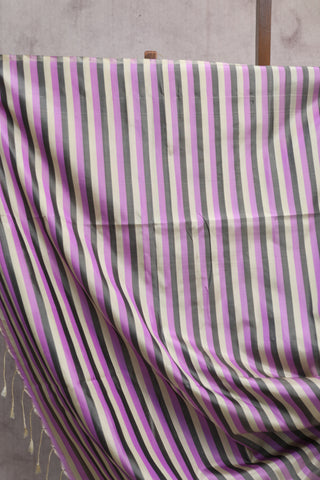 Purple Striped Soft Silk Saree - SRPSSSS188