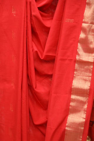 Red Cotton Paithani Saree - SRRCPS444