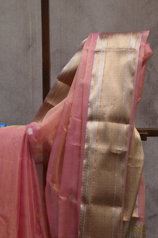 Pink Chanderi Tissue Silk Saree-SRPCTSS88