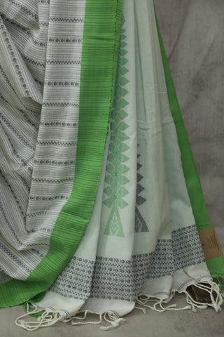 White Bengal Cotton Saree - SRWBCS86