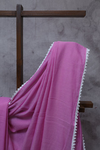 Pink Mulmul Cotton Saree-SRPMCS158