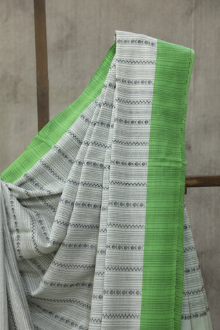 White Bengal Cotton Saree - SRWBCS86