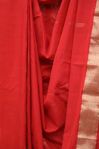 Red Cotton Paithani Saree - SRRCPS443