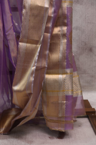 Lavender Chanderi Tissue Silk Saree-SRLCTSS83